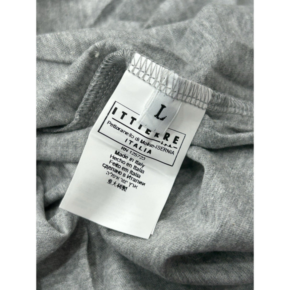 NWT FIORUCCI Gray Naomi Campbell Printed Graphic T-Shirt Cap Sleeve Size Large - Picture 7 of 9